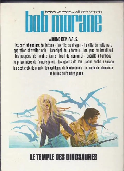 Verso de l'album Bob Morane Tome 24 Le temple des dinosaures