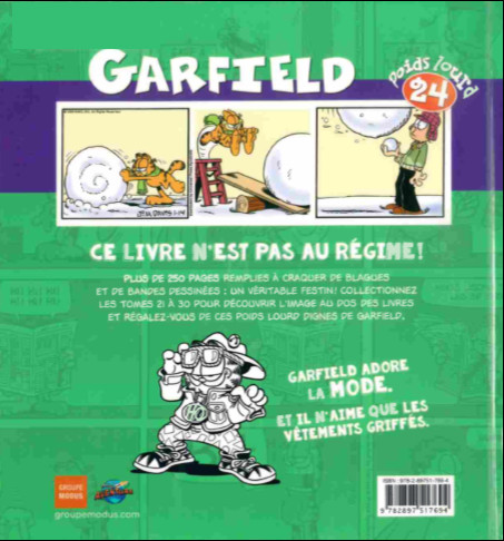 Verso de l'album Garfield Poids lourd 24