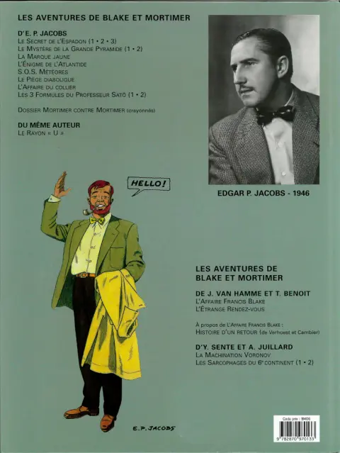 Verso de l'album Blake et Mortimer Tome 7 L'Enigme de l'Atlantide