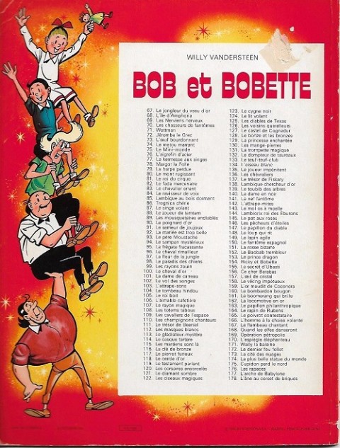 Verso de l'album Bob et Bobette Tome 133 Le Teuf-Teuf-Club