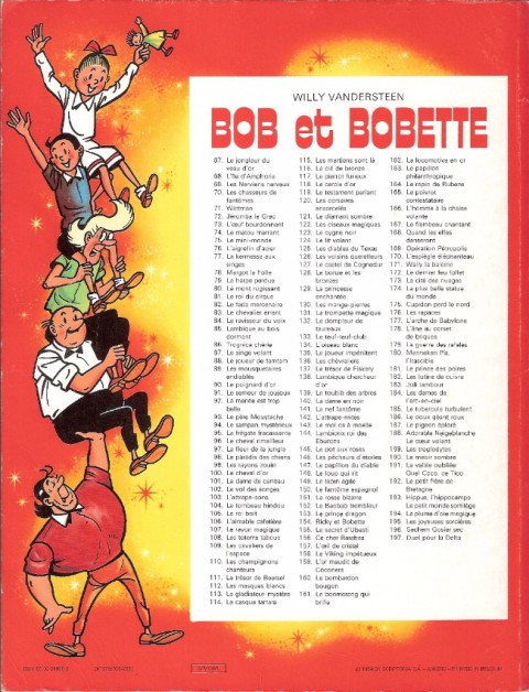 Verso de l'album Bob et Bobette Tome 175 Cupidon perd le Nord