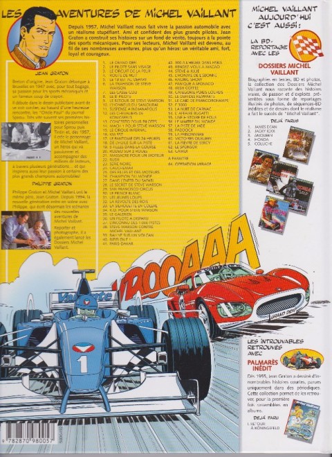Verso de l'album Michel Vaillant Tome 46 Racing Show