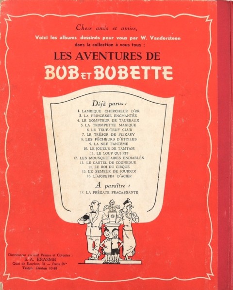Verso de l'album Les Aventures de Bob et Bobette Tome 16 L'aigrefin d'acier