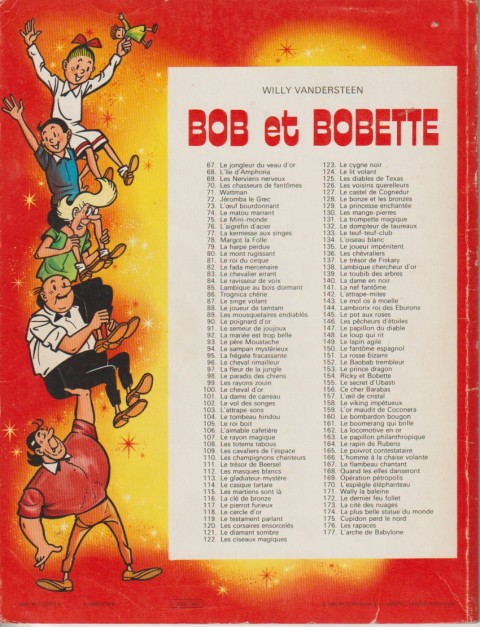 Verso de l'album Bob et Bobette Tome 91 le semeur de joujoux