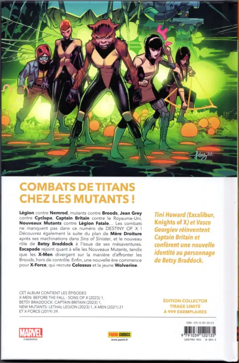 Verso de l'album Destiny of X Volume 22