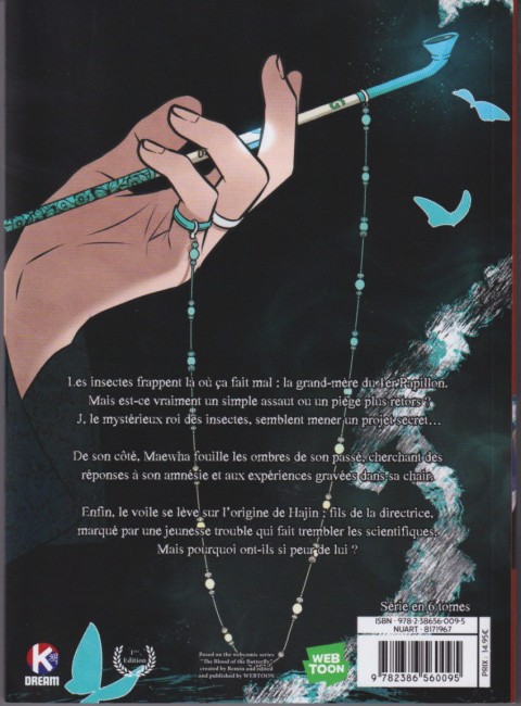 Verso de l'album Sangs & Papillons 3