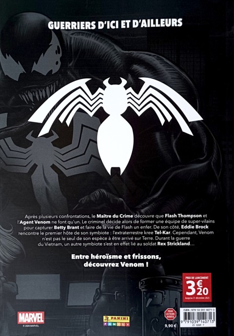 Verso de l'album Venom - La nuit du symbiote 5 Le premier hôte