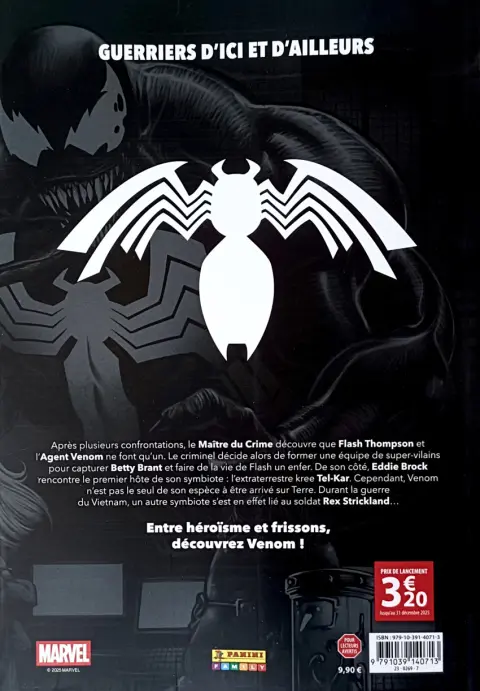 Verso de l'album Venom - La nuit du symbiote 5 Le premier hôte