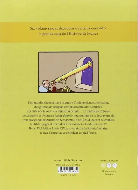 Verso de l'album L'Histoire de France en BD 4 De la Renaissance ...  ... à la Révolution !