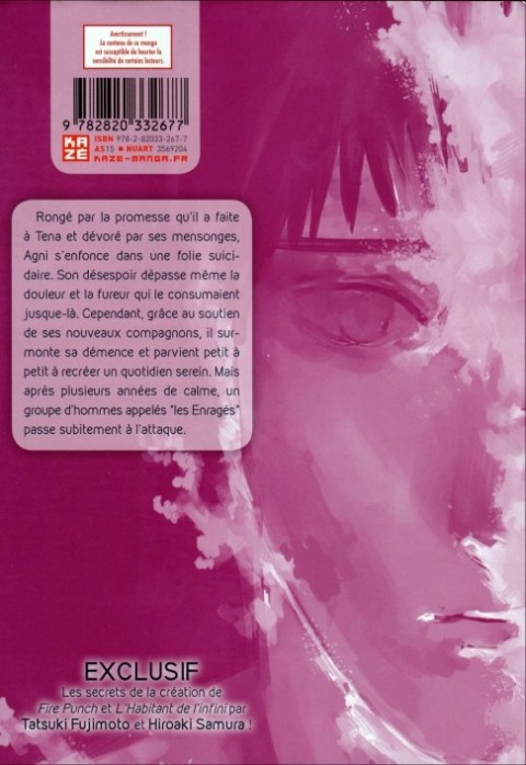 Verso de l'album Fire punch Tome 7