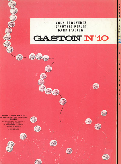 Verso de l'album Gaston Tome 9 Le cas Lagaffe