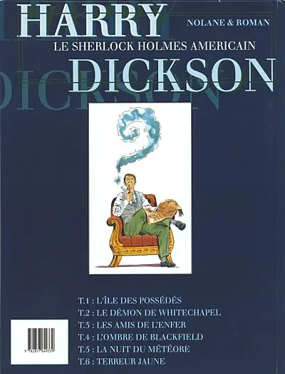 Verso de l'album Harry Dickson Tome 6 Terreur jaune