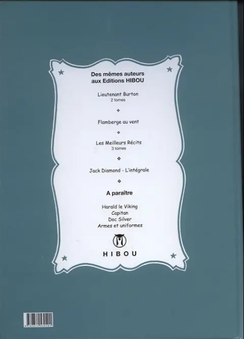 Verso de l'album Les aventures de Jack Diamond
