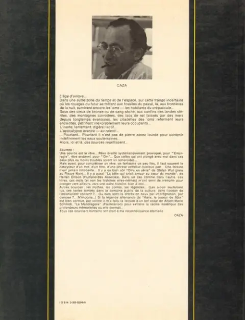 Verso de l'album L'Âge d'ombre Tome 1 Les habitants du crépuscule