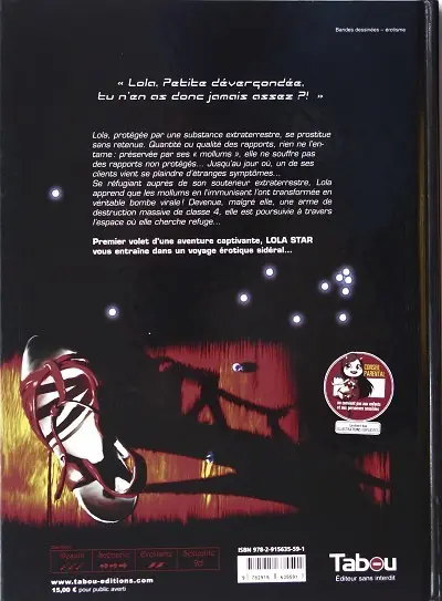 Verso de l'album Lola star Tome 1