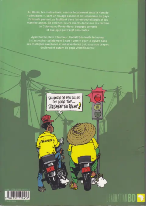 Verso de l'album Moto-Taxi En bécane au Bénin