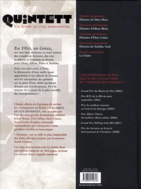 Verso de l'album Quintett Intégrale