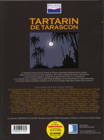 Verso de l'album Romans de toujours Tartarin de Tarascon