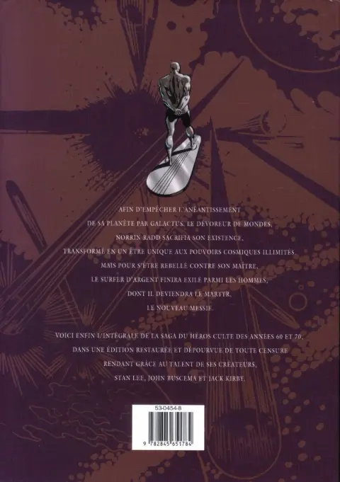 Verso de l'album Le Surfer d'Argent Volume 1