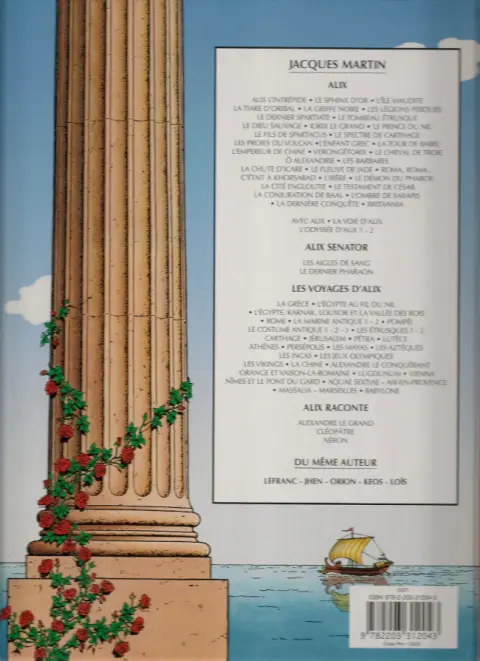 Verso de l'album Alix Tome 7 Le Dernier Spartiate