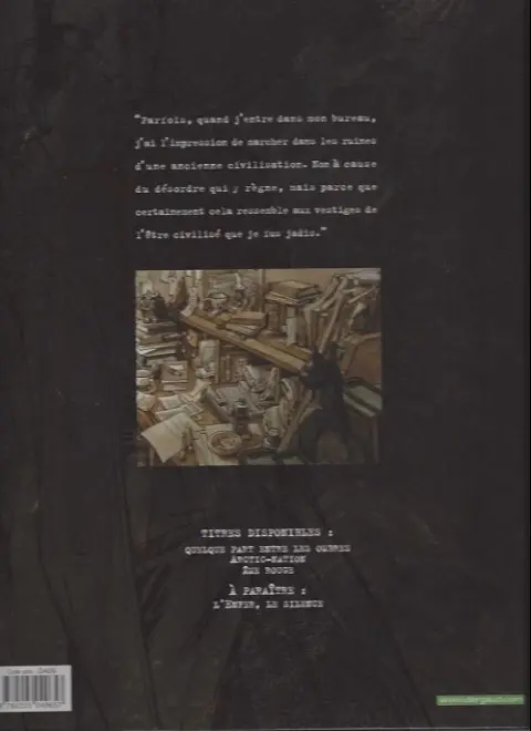 Verso de l'album Blacksad Tome 1 Quelque part entre les ombres