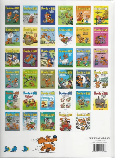 Verso de l'album Boule & Bill Tome 2 Boule et Bill déboulent