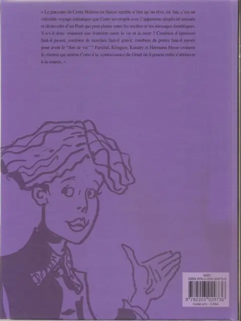 Verso de l'album Corto Maltese Tome 2 Les Helvétiques