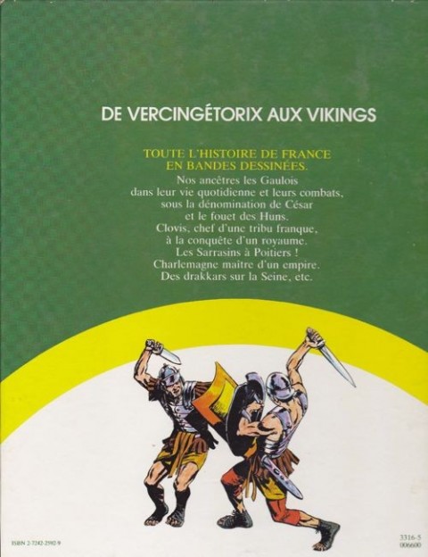 Verso de l'album Histoire de France en bandes dessinées Tome 1 De Vercingétorix aux Vikings