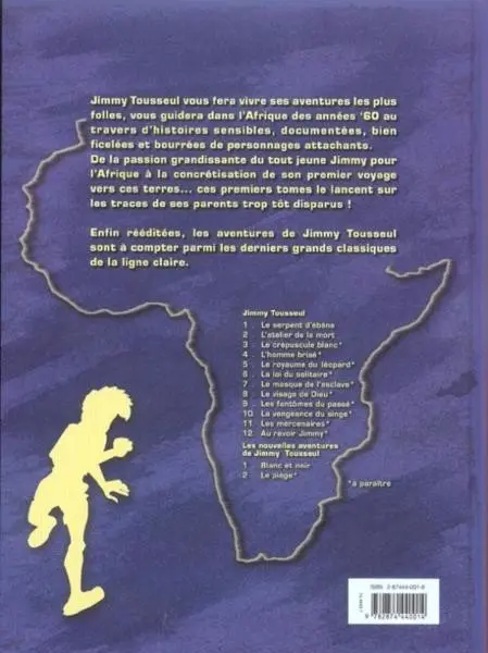 Verso de l'album Les aventures de Jimmy Tousseul Tome 1 Le serpent d'ébène