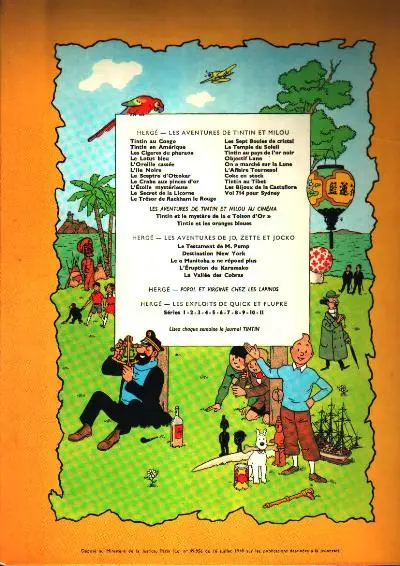 Verso de l'album Les Aventures de Jo, Zette et Jocko Tome 5 La vallée des cobras