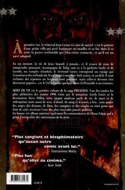 Verso de l'album Preacher Tome 1 Mort ou vif