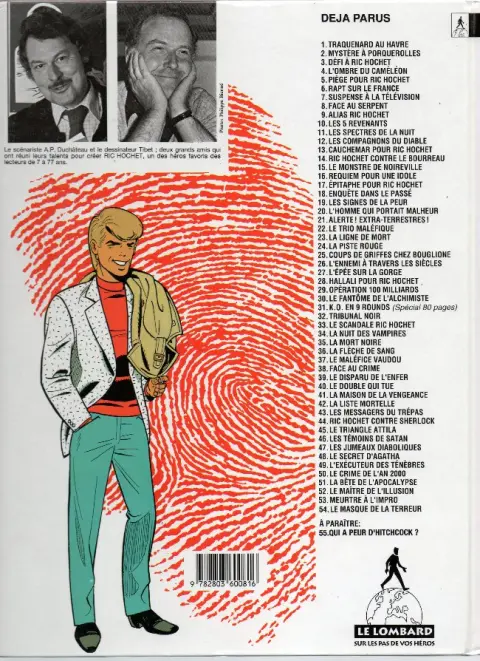 Verso de l'album Ric Hochet Tome 10 Les 5 revenants