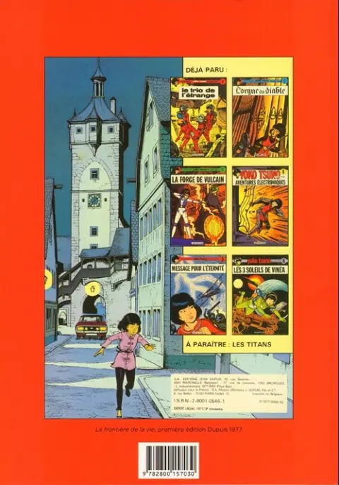 Verso de l'album Yoko Tsuno Tome 7 La frontière de la vie