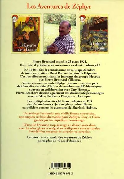 Verso de l'album Zéphyr Tome 5 La Montagne de l'oubli