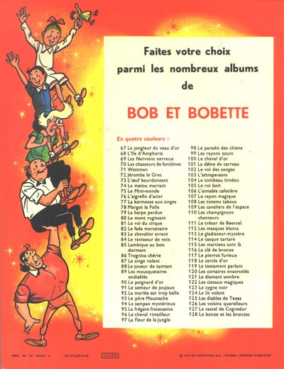 Verso de l'album Bob et Bobette Tome 129 La princesse enchantée
