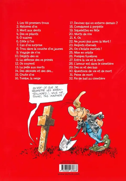 Verso de l'album Pierre Tombal Tome 32 Fin de bail au cimetière