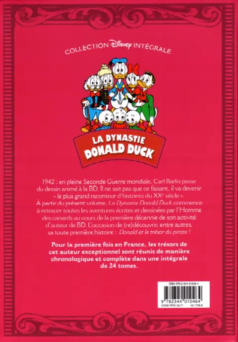 Verso de l'album La Dynastie Donald Duck Tome 19 L'anneau de la momie et autres histoires (1942 - 1944)