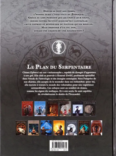 Verso de l'album Zodiaque Tome 13 Le plan du Serpentaire