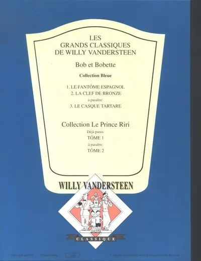 Verso de l'album Bob et Bobette Tome 2 La clef de bronze