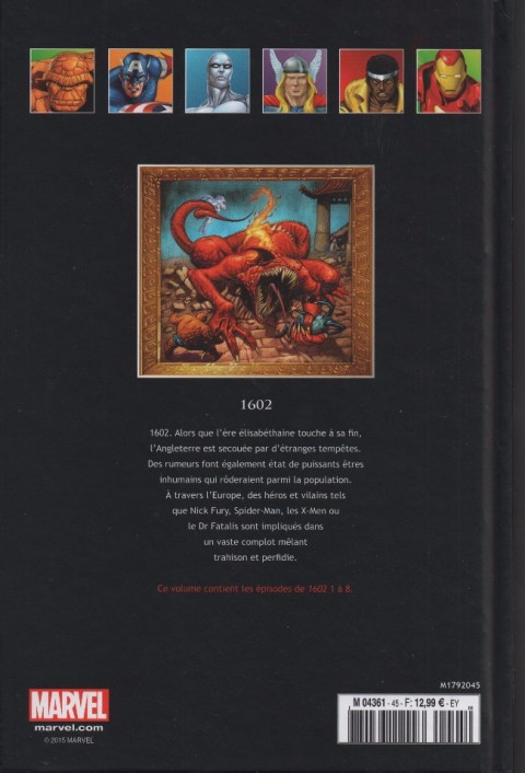 Verso de l'album Marvel Comics - La collection de référence Tome 45 1602