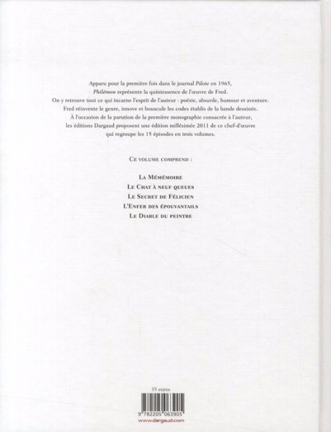 Verso de l'album Philémon L'Intégrale Tomes 11 à 15