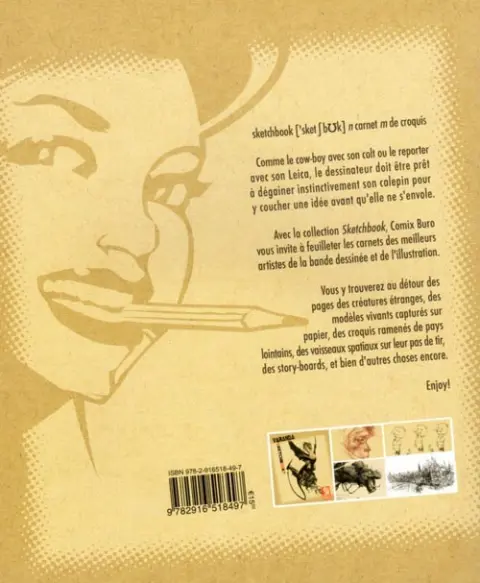 Verso de l'album Sketchbook - Comix Buro Sketchbook Presing