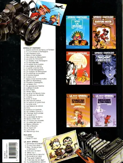 Verso de l'album Spirou et Fantasio Tome 44 Le rayon noir
