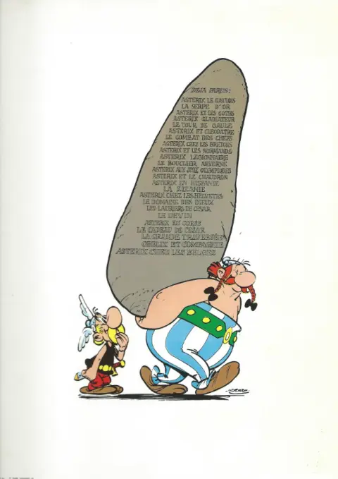 Verso de l'album Astérix Tome 1 Astérix le gaulois