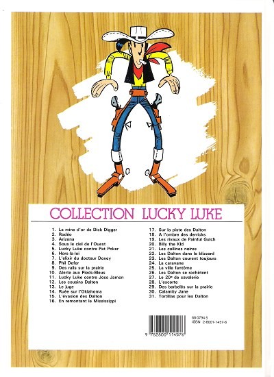 Verso de l'album Lucky Luke Tome 17 Sur la piste des Dalton