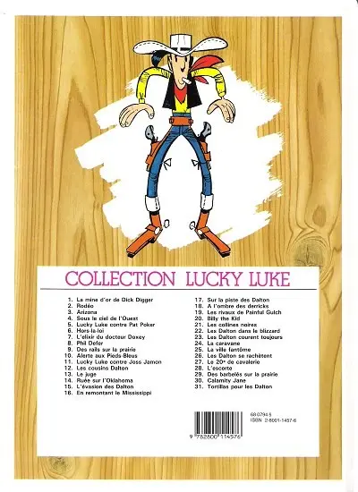 Verso de l'album Lucky Luke Tome 17 Sur la piste des Dalton