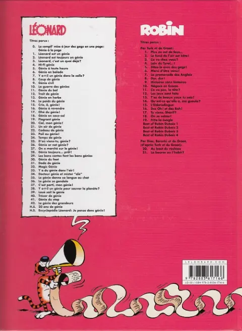 Verso de l'album Léonard Tome 18 Génie en sous-sol