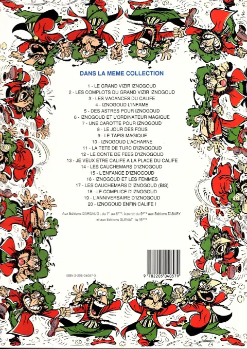Verso de l'album Iznogoud Tome 3 Iznogoud et les vacances du calife