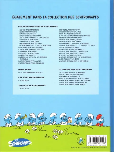 Verso de l'album Les Schtroumpfs Tome 30 Les schtroumpfs de l'ordre