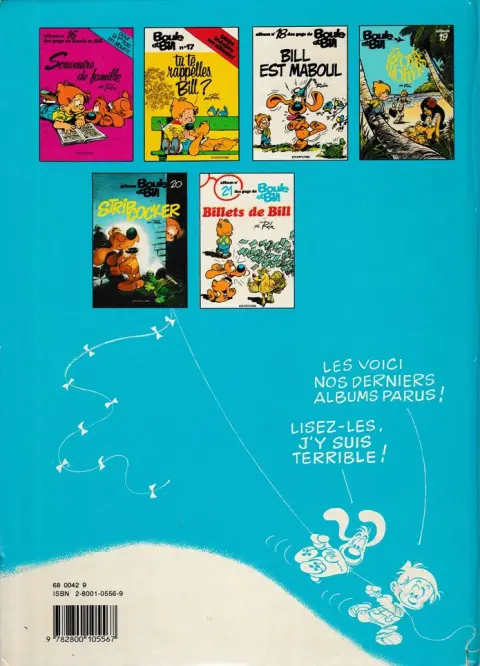 Verso de l'album Boule & Bill Tome 14 Ras le Bill !